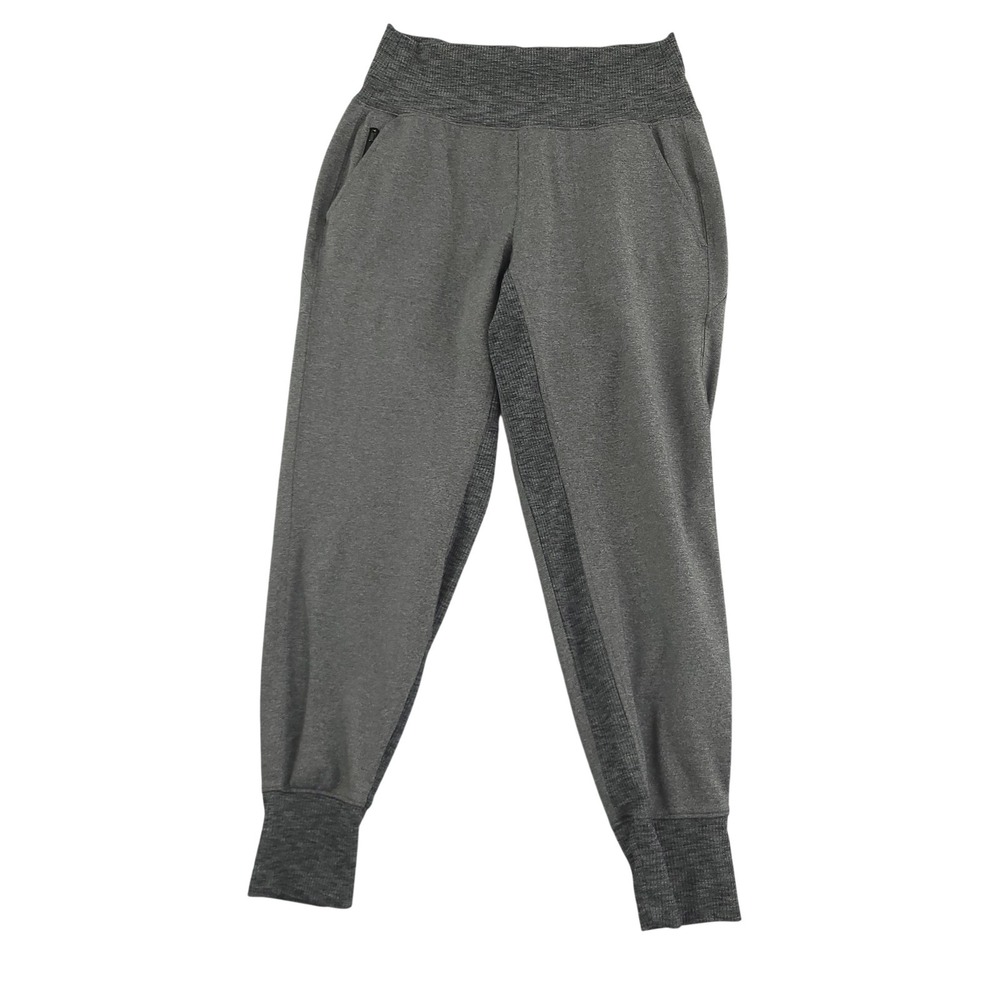 Athleta Venice Jogger Pants Womens S Gray High Waist Zip Pocket Knit Casual